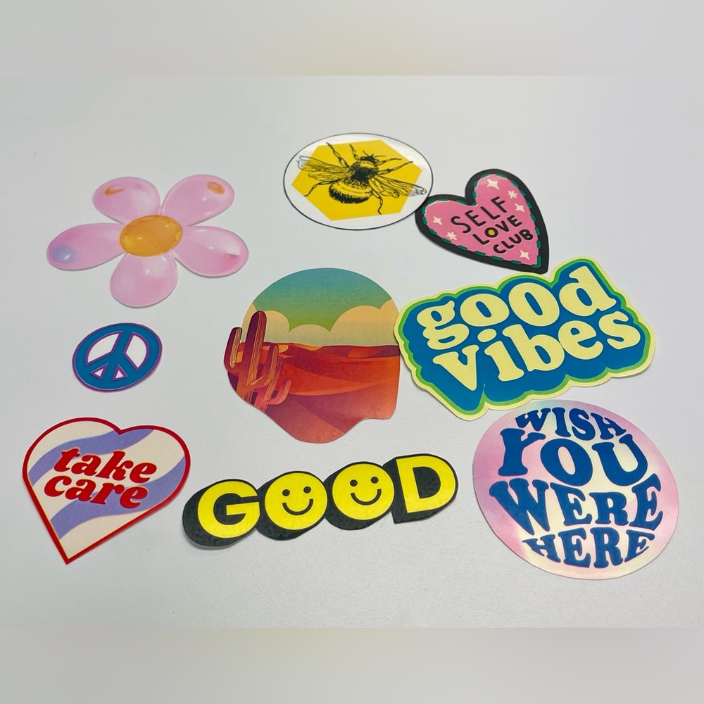 9 Piece Assorted Waterproof Sticker Set - Picture 3 of 3
